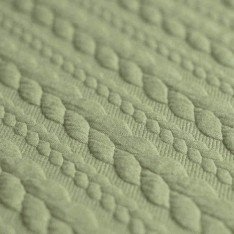 Cable Knit Jacquard Fabric Olive
