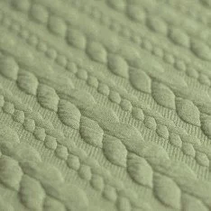 Cable Knit Jacquard Fabric Olive