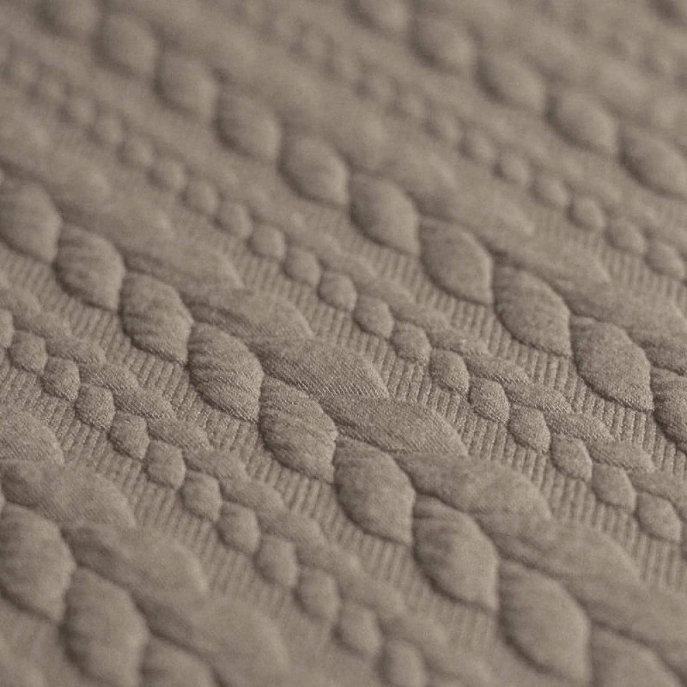Cable Knit Jacquard Fabric Taupe