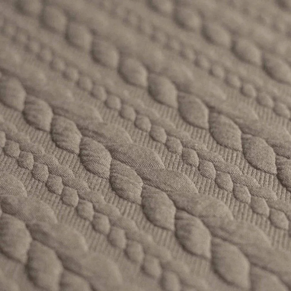 Cable Knit Jacquard Fabric Taupe