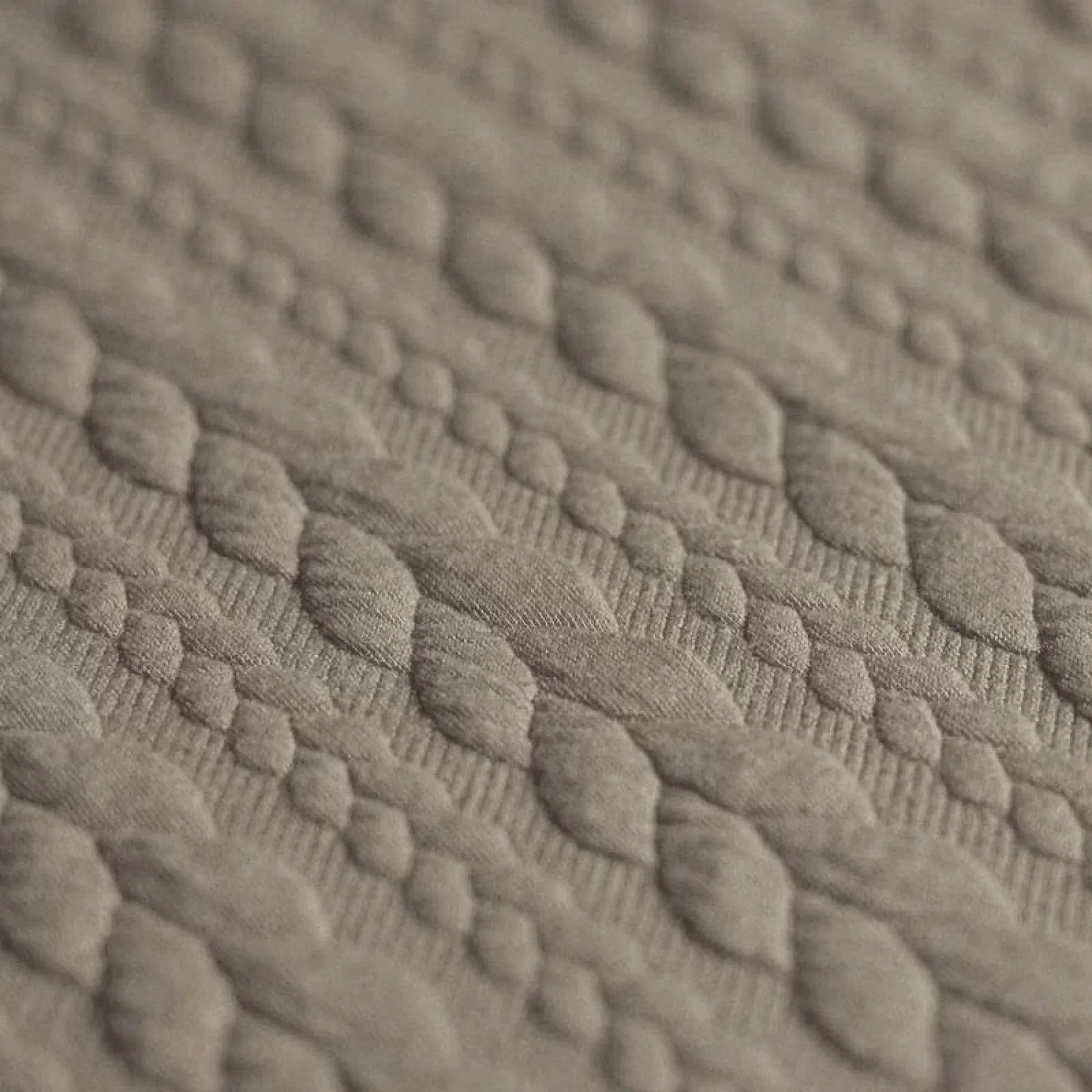 Gebreide Kabel Jacquard Stof Taupe