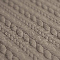 Cable Knit Jacquard Fabric Taupe