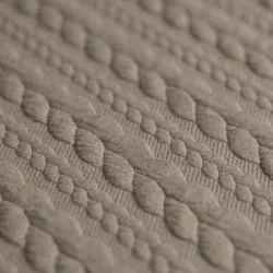 Tessuto In Maglia Motivo a Treccia Taupe Tessuto In Maglia Motivo a Treccia Taupe