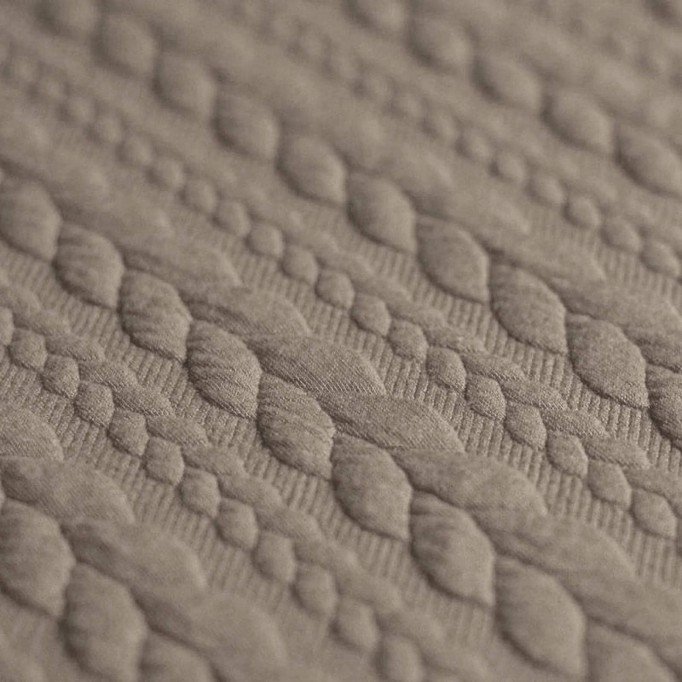 Cable Knit Jacquard Fabric Taupe - (Fashion Fabrics)
