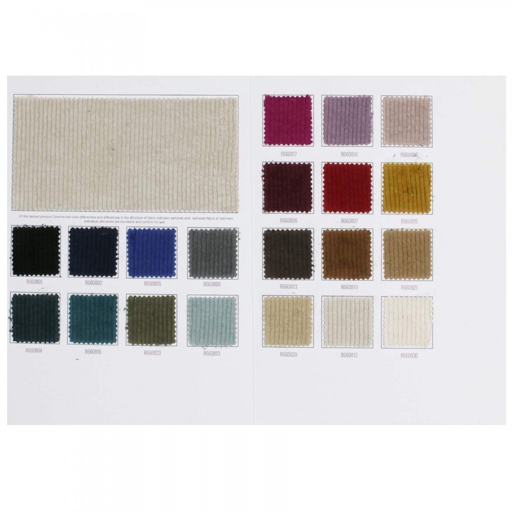 Corduroy Stretch Fabric 6 Wales Sample Card Corduroy Stretch Fabric 6 Wales Sample Card