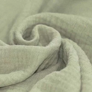 Baumwoll Musselin Stoff Dusty Grün - (Dekostoffe)