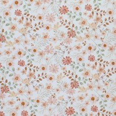 Baumwolljersey Digital - Pastell Blume Pfirsich