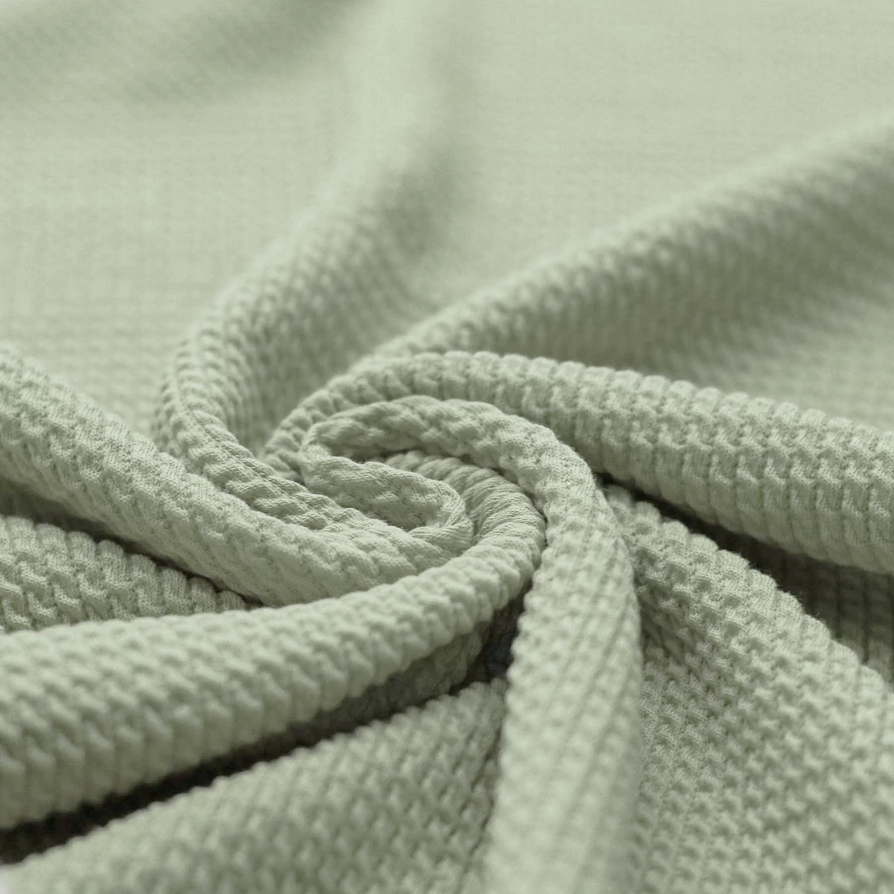 Mini Kabel Jersey Stof Dusty Groen