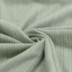 Tissu Jersey Pointoille (Rayures) Vert Poussiéreux