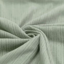 Tessuto A Maglia Pointoille (Strisce) Verde Polveroso Tessuto A Maglia Pointoille (Strisce) Verde Polveroso