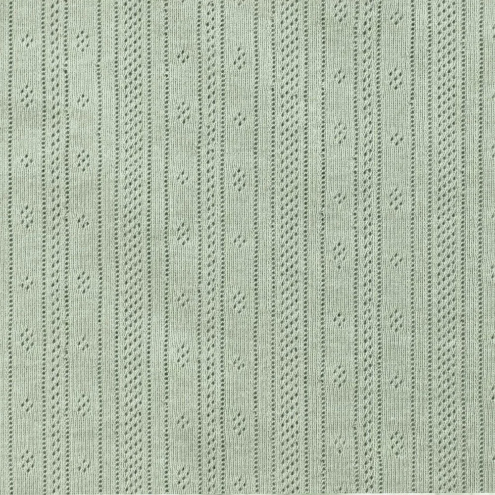 Pointelle Jersey Stof (Strepen) Dusty Groen Pointelle Jersey Stof (Strepen) Dusty Groen - (Jersey Stoffen)