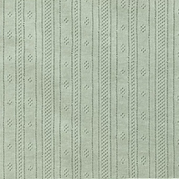Pointelle Jersey Stof (Strepen) Dusty Groen - (Jersey Stoffen)