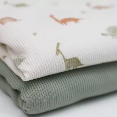 Rib Knit Jersey Fabric - Dino's - (Jersey Fabrics)