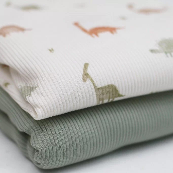 Rippstrick Jersey Stoff - Dinos | Rijs Textiles Rippstrick Jersey Stoff - Dinos - (Jersey Stoffe)