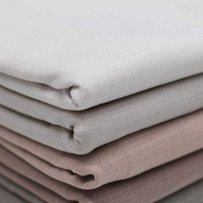 Stretch Leinenstoff Beige Grau - (Modestoffe)