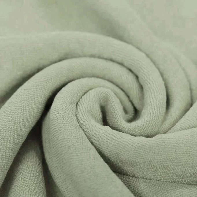 Tissu Jersey Éponge Vert Poussiéreux - (Tissu Jersey Éponge)