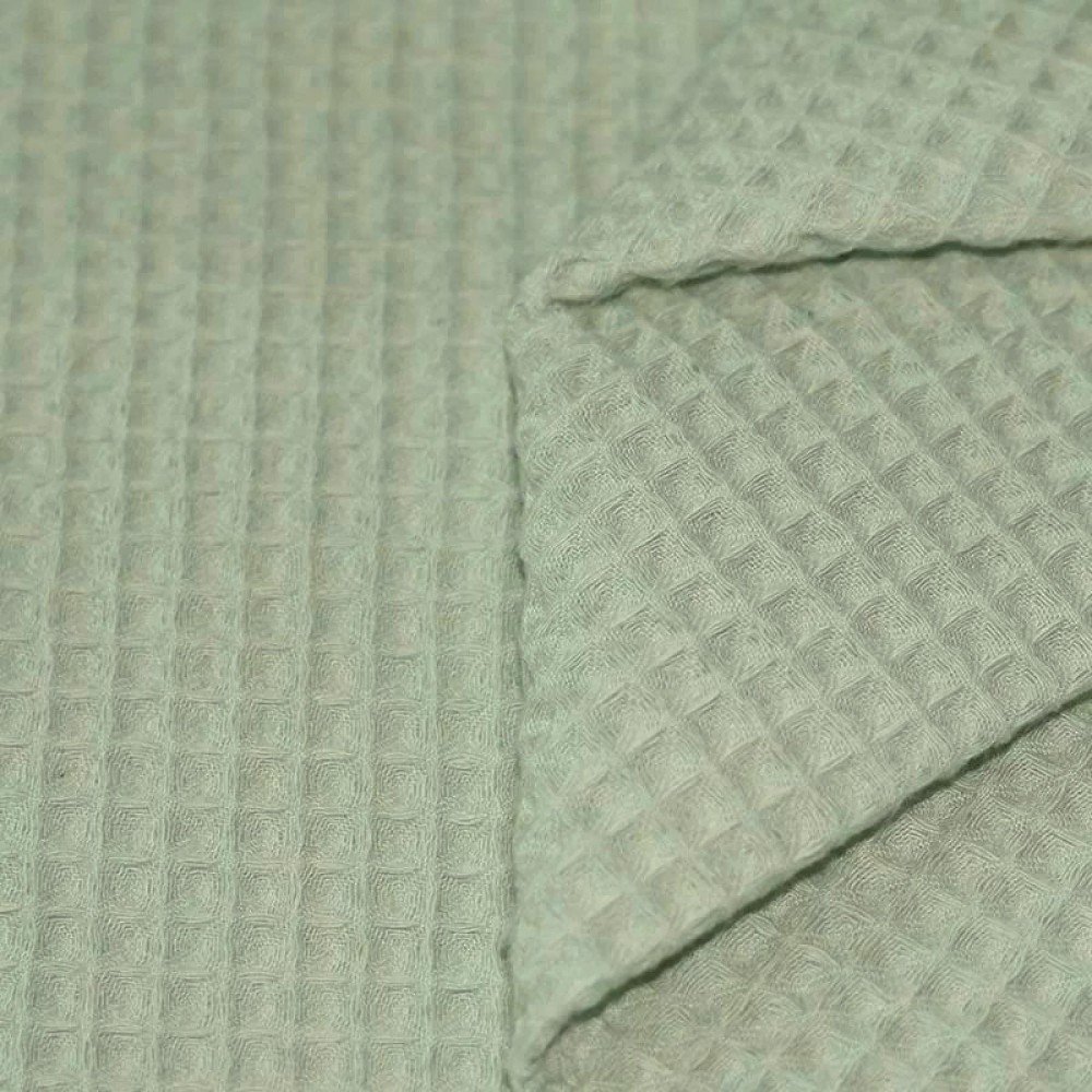 Waffle Pique Fabric Dusty Green