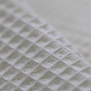 Wafel Bawełniany Naturalny Niebielona Tkanina Wafel Bawełniany