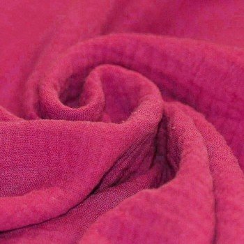 Baumwoll Musselin Stoff Fuchsia