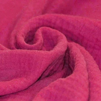 Tessuto Doppia Garza Di Cotone Fucsia Tessuto Doppia Garza Di Cotone Fucsia