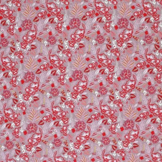 Jersey Cotton Fabric Digital Print - Sketchy Flower | Rijs Textiles Jersey Cotton Fabric Digital Print - Sketchy Flower - (Jersey Cotton Fabric Digital Print)