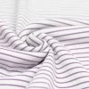 Tissu Maille Tricot Côtelée Rayures Imprimées Lilas Pastel