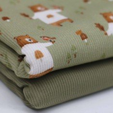Rippstrick Jersey Stoff - Bären