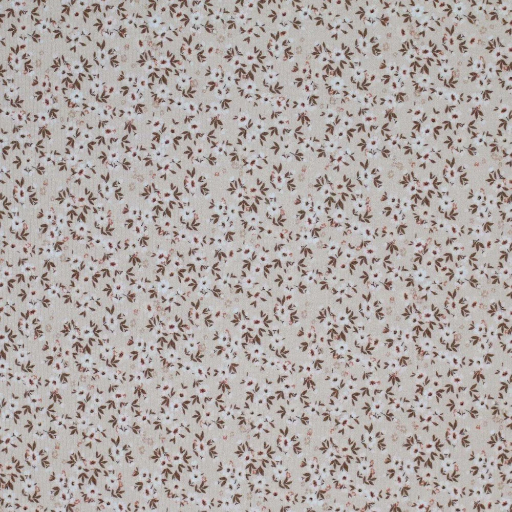 Rib Jersey Stof - Bloembom Beige