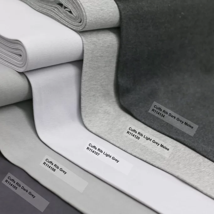 Tissu Bord-Côtes Gris Clair Mêlée - (Tissu Bord-Côtes )