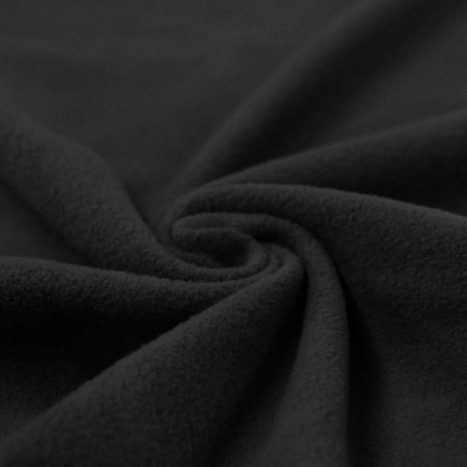 Fleece Katoen Stof (Sherpa) Zwart - (Katoenen Fleece Stoffen (Sherpa))