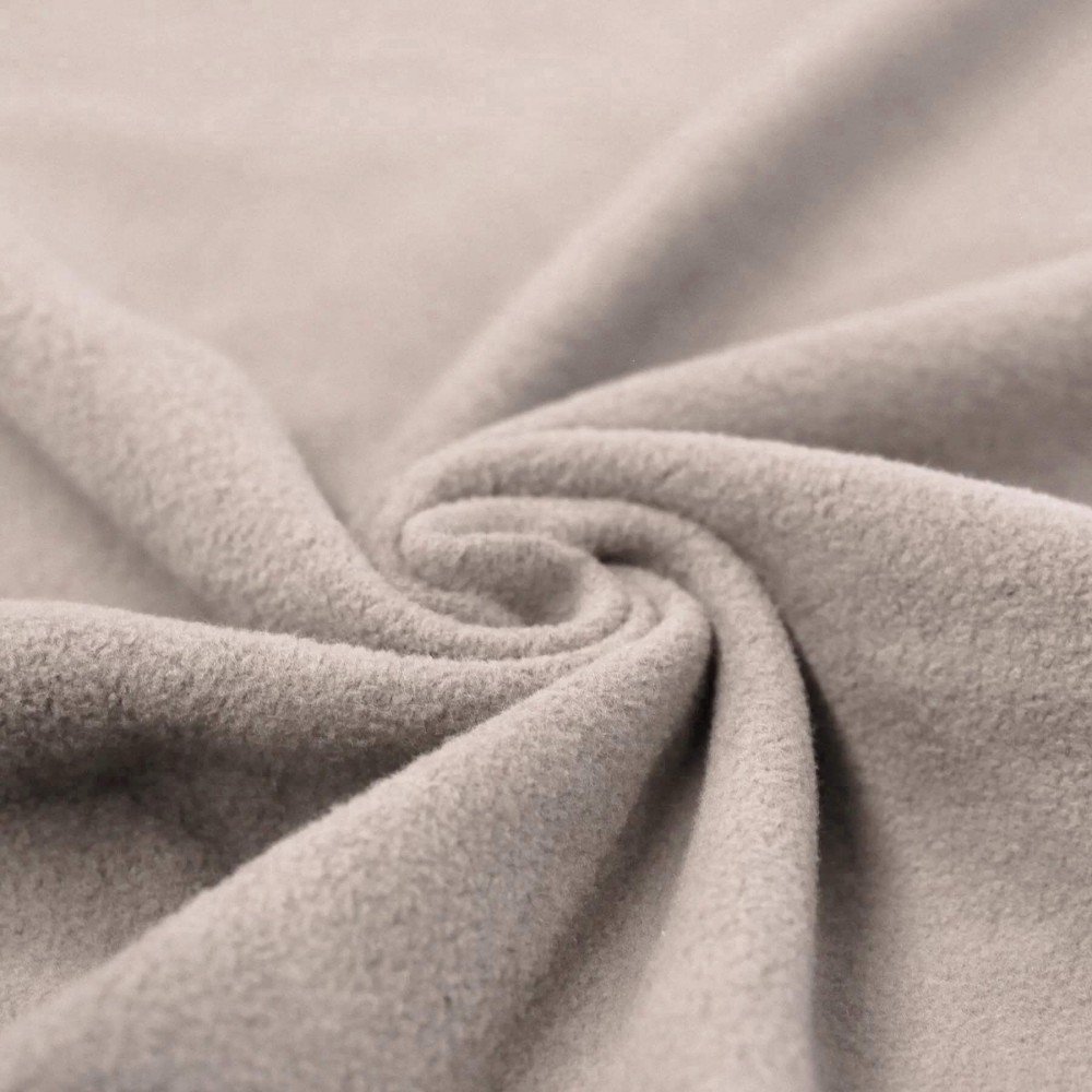 Baumwollfleece Stoff (Sherpa) Dunkel Beige