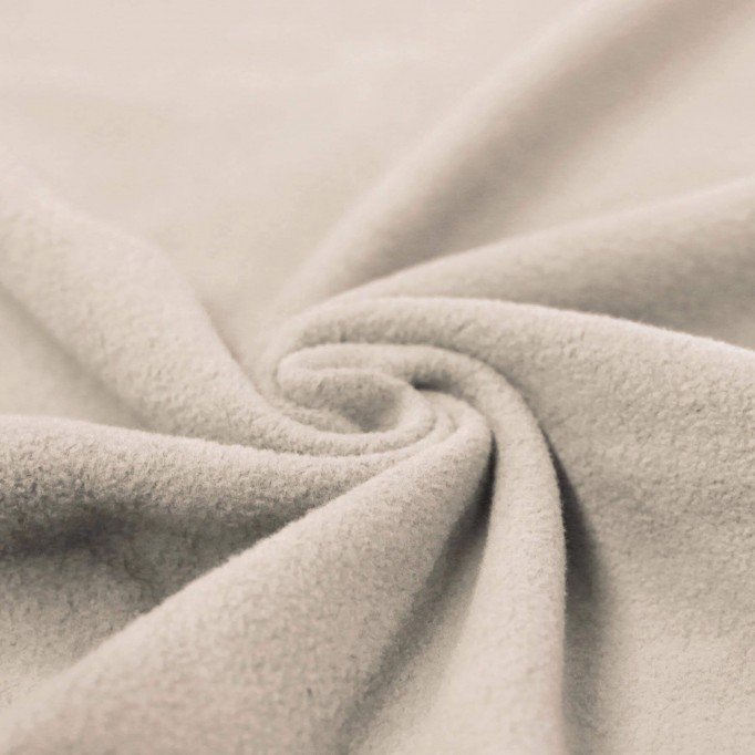Fleece Katoen Stof (Sherpa) Licht Beige  - (Katoenen Fleece Stoffen (Sherpa))