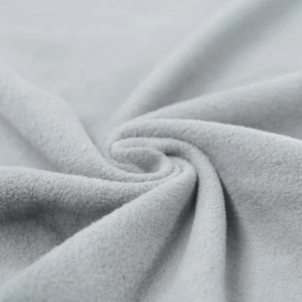 Cotton Fleece Fabric (Sherpa) Silver Grey