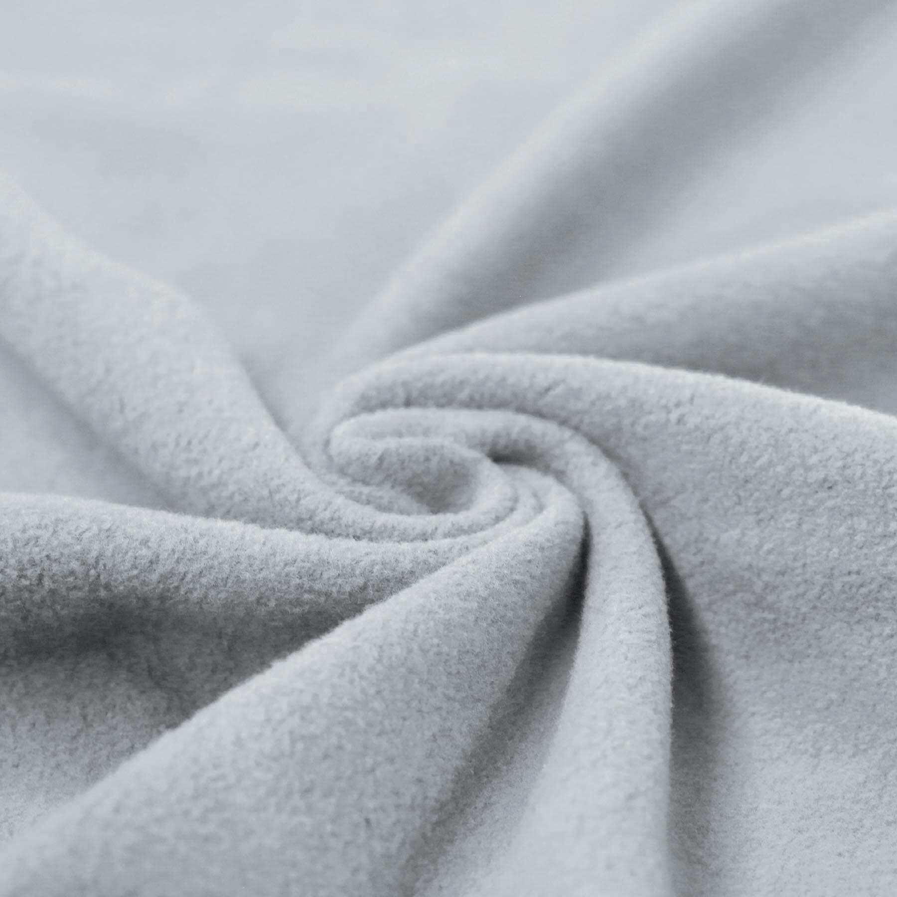 Fleece Katoen Stof (Sherpa) Zilver Grijs