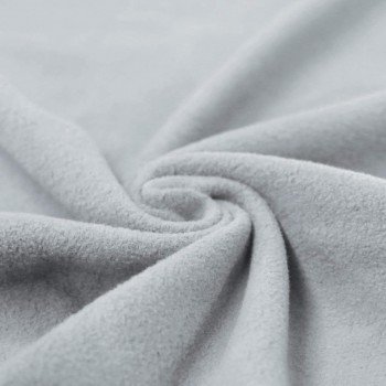 Baumwollfleece Stoff (Sherpa) Silbergrau
