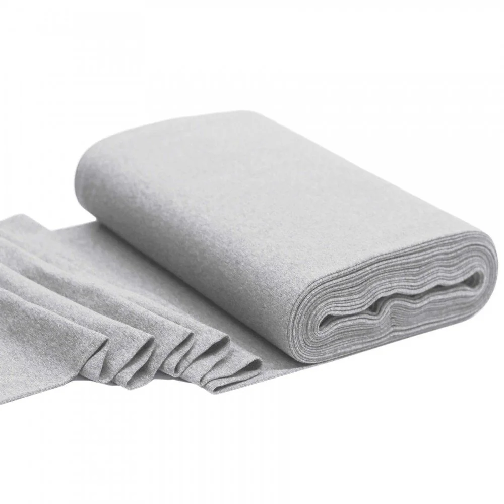 Bordo Maglia Cotone Grigio Chiaro Melange