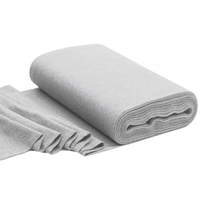 Tissu Bord-Côtes Gris Clair Mêlée - (Tissu Bord-Côtes )