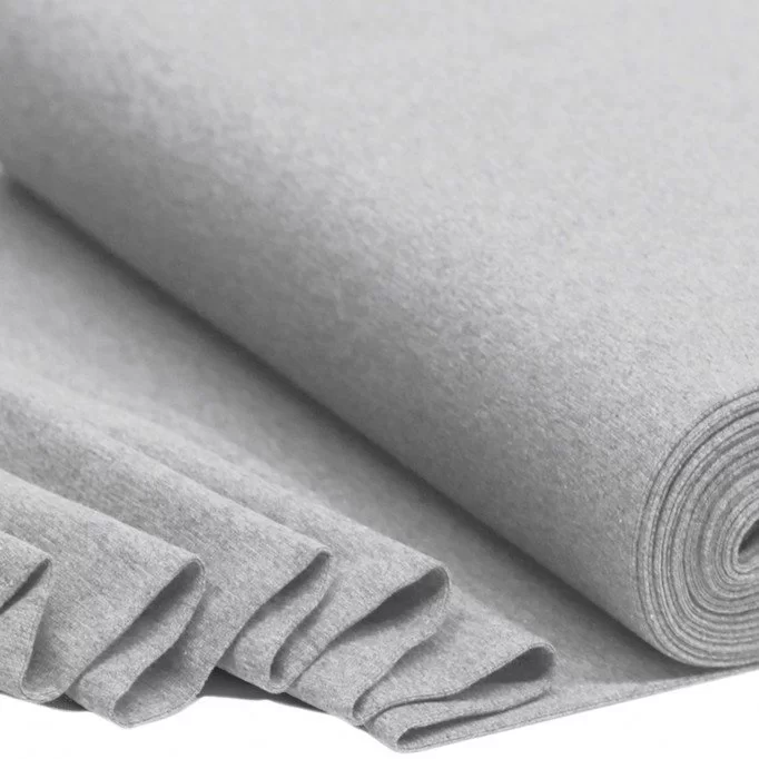 Tissu Bord-Côtes Gris Clair Mêlée - (Tissu Bord-Côtes )