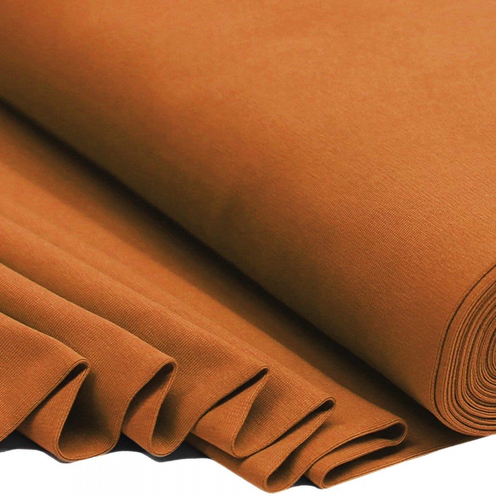 Cuffs Rib Cognac - Stretch Rib Knit with Silk Finish Cuffs Rib Cognac - (Cuffs Rib)