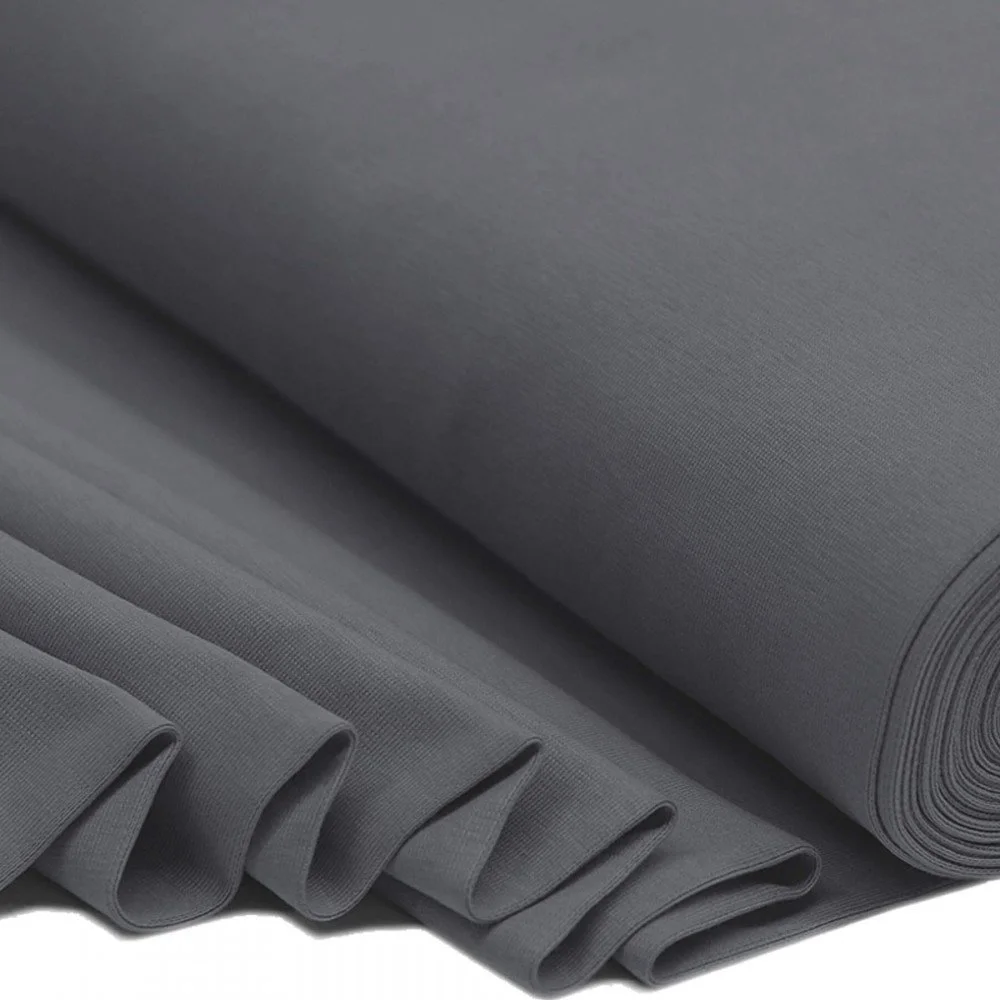 Bordo Maglia Grigio Scuro - Tessuto Maglia Tubolare Bordo Maglia Cotone Grigio Scuro - (Bordo Maglia In Cotone)