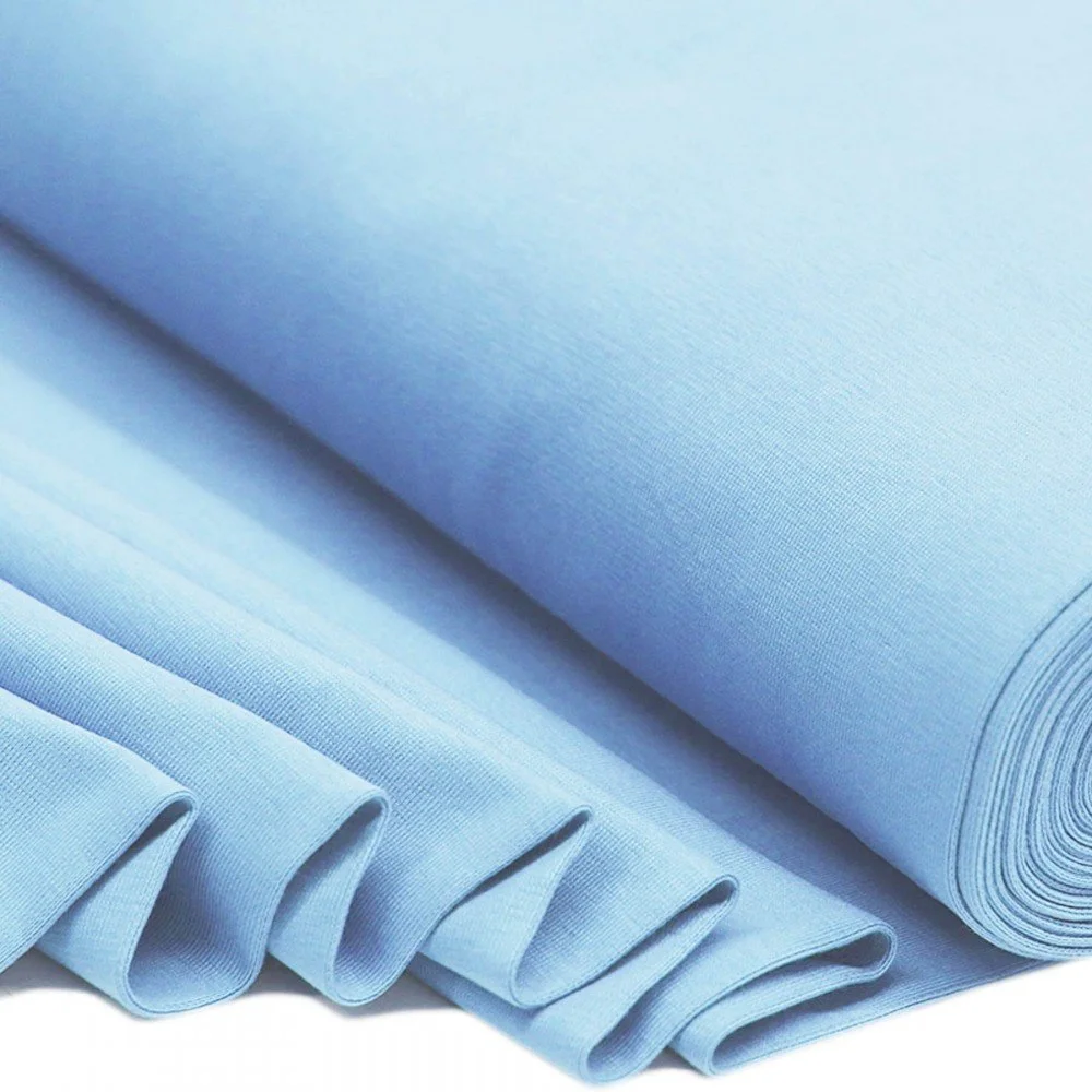 Cuffs Rib Light Blue - Soft Rib Trim with Stretch Cuffs Rib Light Blue - (Cuffs Rib)