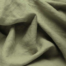 Fine Linen Fabric (Stone Washed) Olive