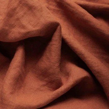 Fine Linen Fabric (Stone Washed) Rust