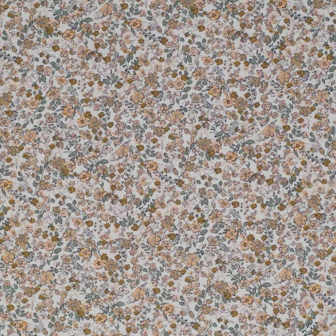 Poplin Katoen Digitale Print - Trendy Bloem Cacao Poplin Katoen Digitale Print - Trendy Bloem Cacao - (Katoenen Poplin Bedrukt )