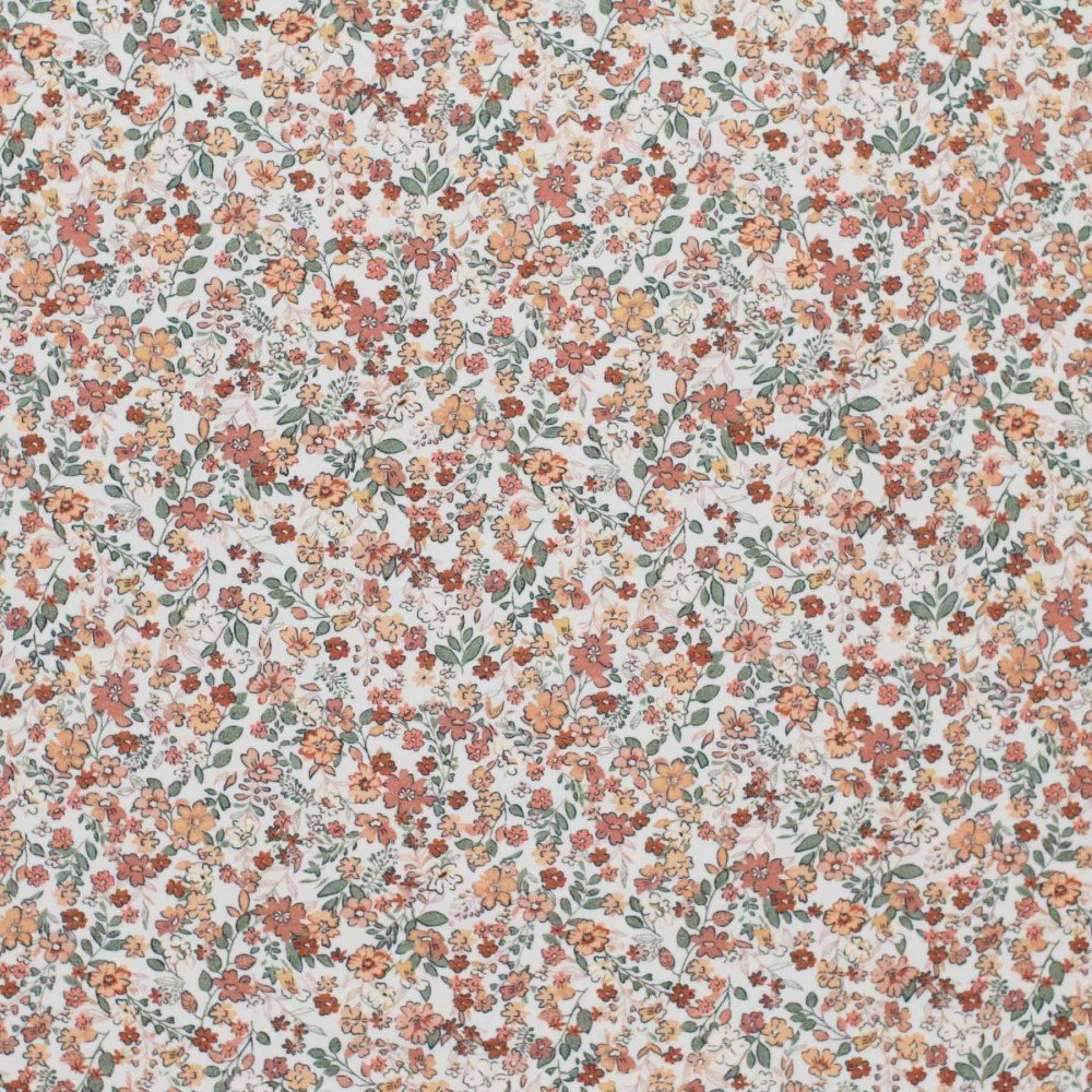 Bomuldjersey Digital Print - Trendy Blomst Lerrosa