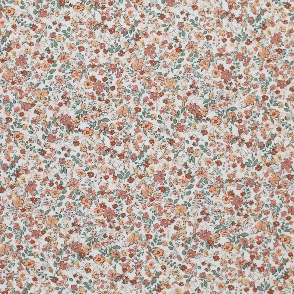 Jersey Katoen Digitale Print - Trendy Bloem Klei Roze