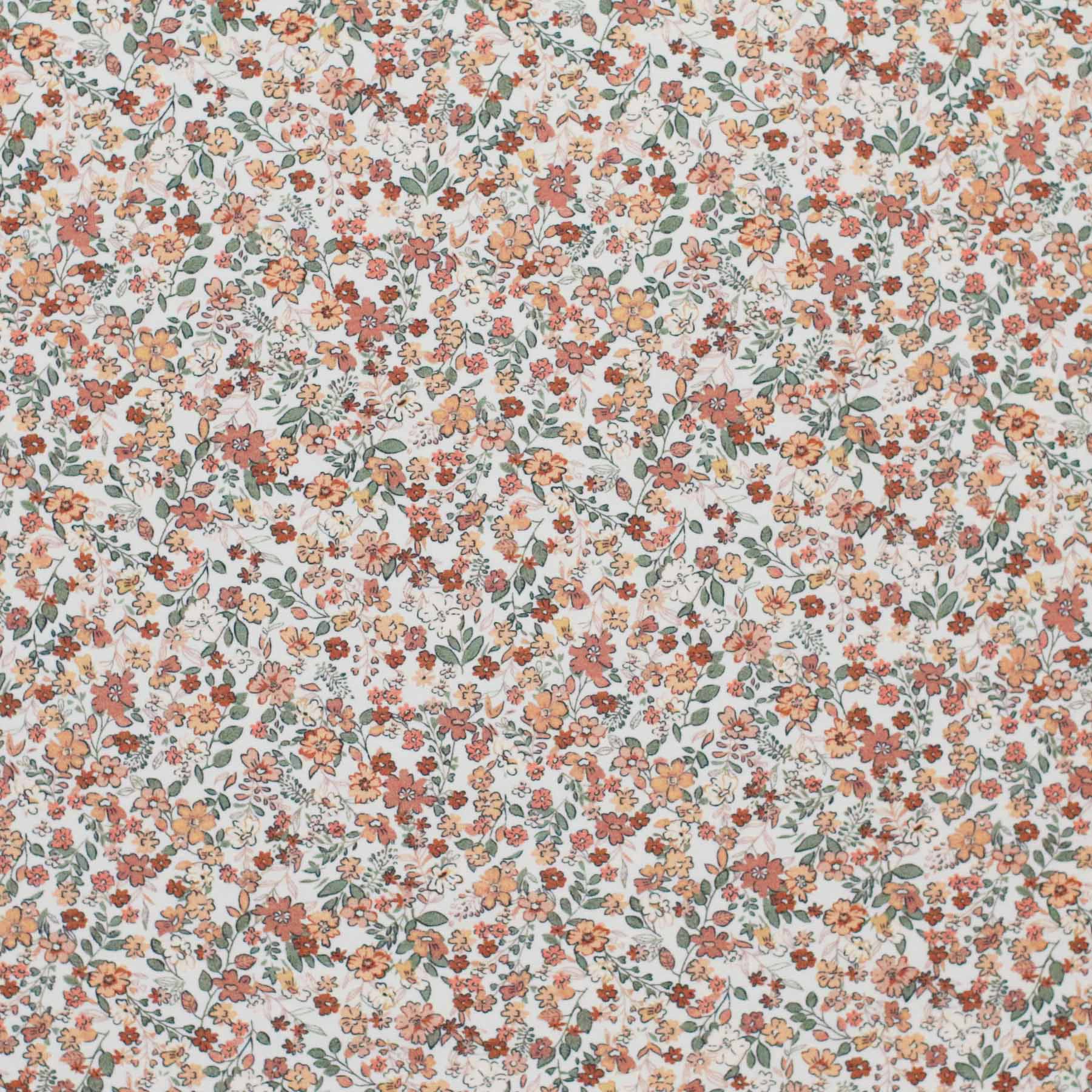 Poplin Katoen Digitale Print - Trendy Bloem Klei Roze