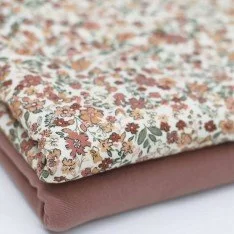 Jersey Di Cotone Stampa Digitale - Fiore Moda Argilla Rosa