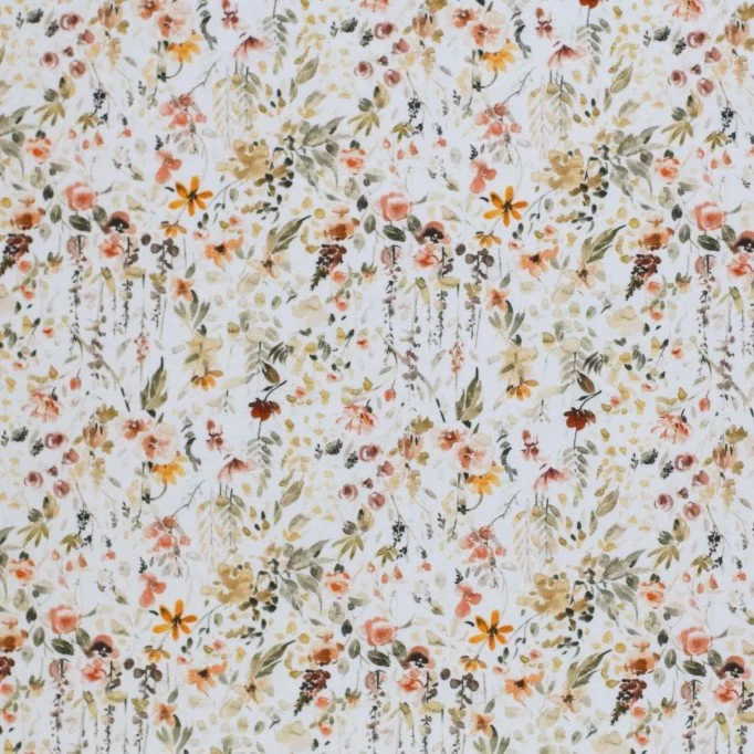 Jersey Cotton Fabric Digital Print - Fall Flower | Rijs Textiles Jersey Cotton Fabric Digital Print - Fall Flower - (Jersey Cotton Fabric Digital Print)