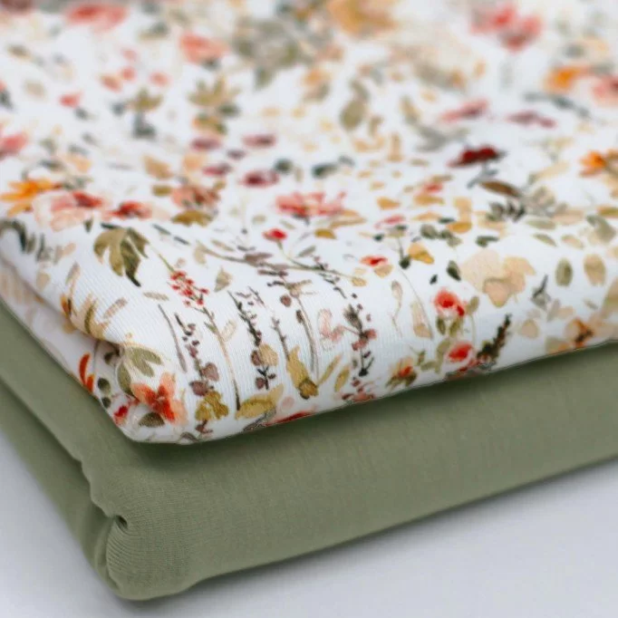 Jersey Cotton Fabric Digital Print - Fall Flower | Rijs Textiles Jersey Cotton Fabric Digital Print - Fall Flower - (Jersey Cotton Fabric Digital Print)